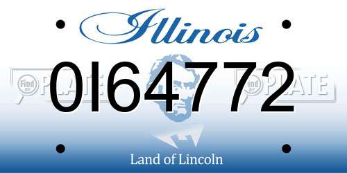 0I64772 Illinois License Plate