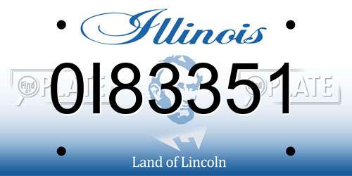 0I83351 Illinois License Plate