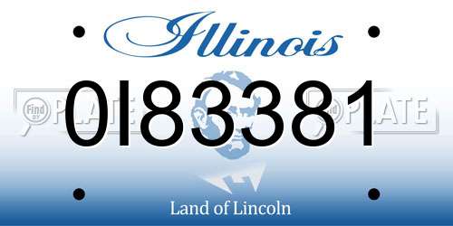 0I83381 Illinois License Plate