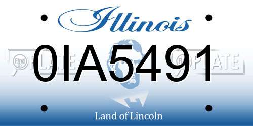 0IA5491 Illinois License Plate