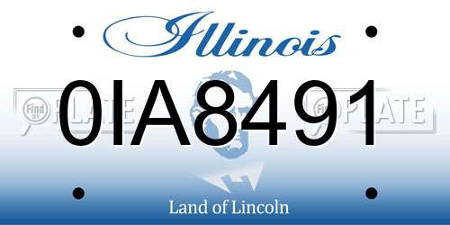 0IA8491 Illinois License Plate