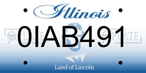 0IAB491 Illinois License Plate