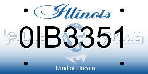 0IB3351 Illinois License Plate