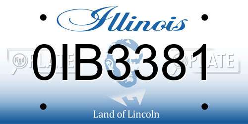 0IB3381 Illinois License Plate