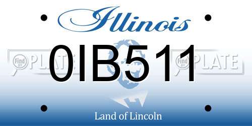 0IB511 Illinois License Plate