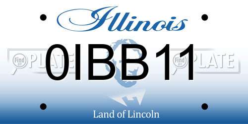 0IBB11 Illinois License Plate