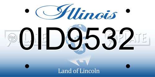 0ID9532 Illinois License Plate