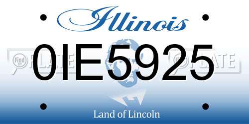 0IE5925 Illinois License Plate