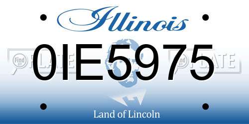 0IE5975 Illinois License Plate