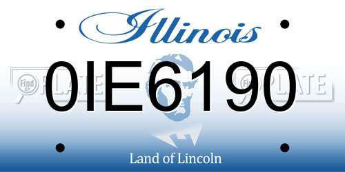 0IE6190 Illinois License Plate