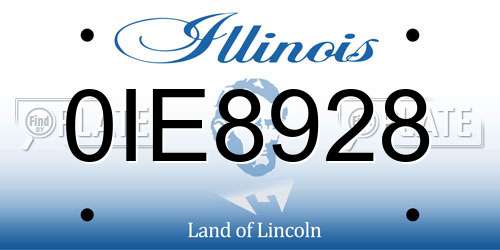 0IE8928 Illinois License Plate