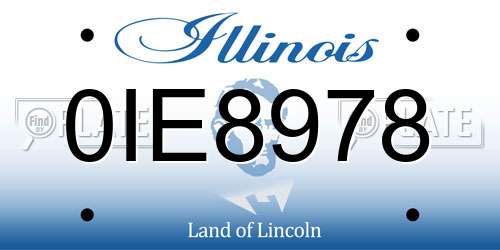 0IE8978 Illinois License Plate