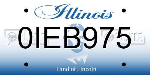 0IEB975 Illinois License Plate