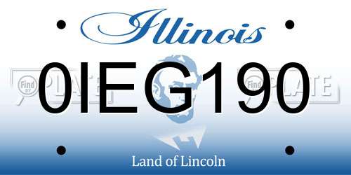 0IEG190 Illinois License Plate