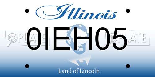 0IEH05 Illinois License Plate