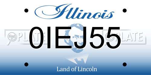 0IEJ55 Illinois License Plate