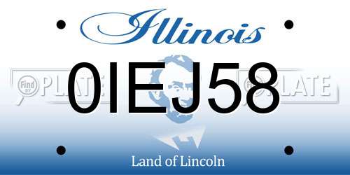 0IEJ58 Illinois License Plate