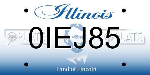 0IEJ85 Illinois License Plate