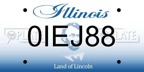 0IEJ88 Illinois License Plate