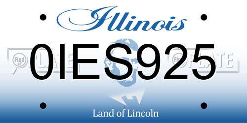 0IES925 Illinois License Plate