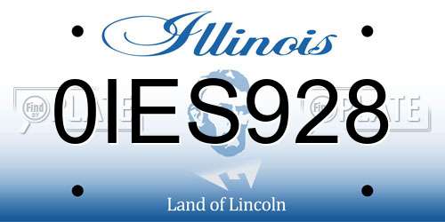0IES928 Illinois License Plate
