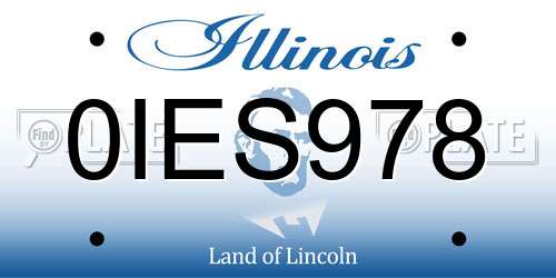 0IES978 Illinois License Plate
