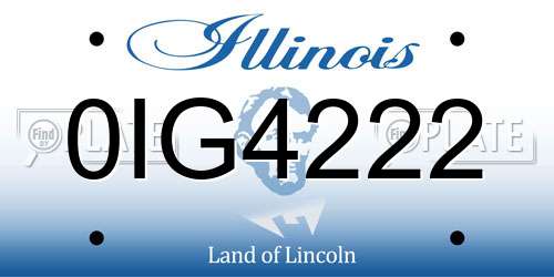 0IG4222 Illinois License Plate