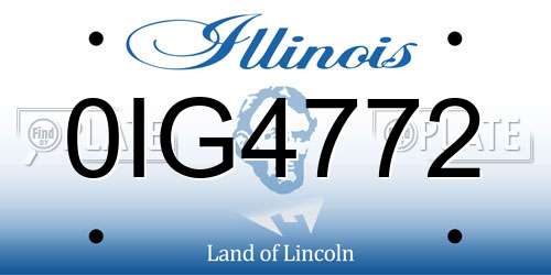 0IG4772 Illinois License Plate