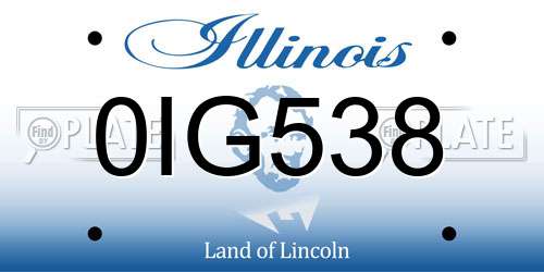 0IG538 Illinois License Plate