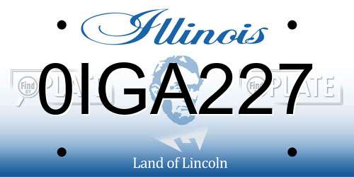 0IGA227 Illinois License Plate