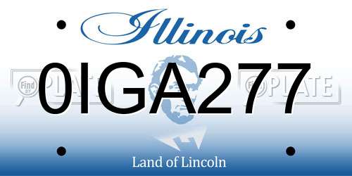 0IGA277 Illinois License Plate