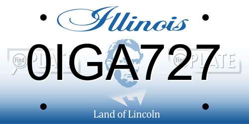 0IGA727 Illinois License Plate