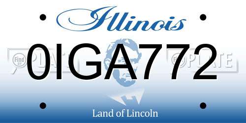 0IGA772 Illinois License Plate