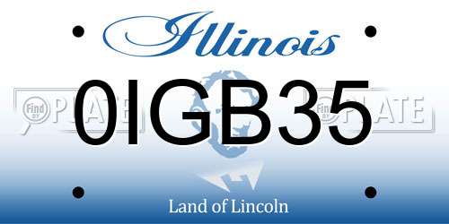 0IGB35 Illinois License Plate