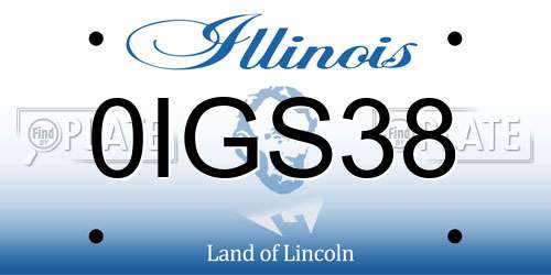 0IGS38 Illinois License Plate