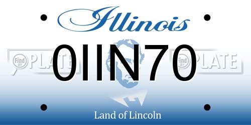 0IIN70 Illinois License Plate