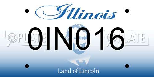 0IN016 Illinois License Plate