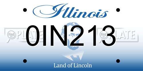 0IN213 Illinois License Plate
