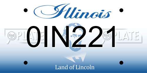 0IN221 Illinois License Plate