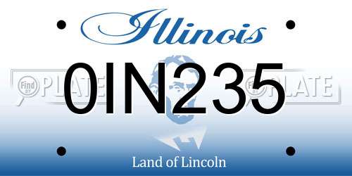 0IN235 Illinois License Plate