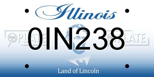 0IN238 Illinois License Plate