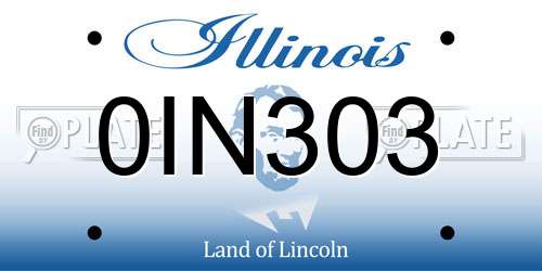 0IN303 Illinois License Plate
