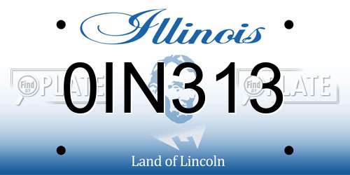 0IN313 Illinois License Plate
