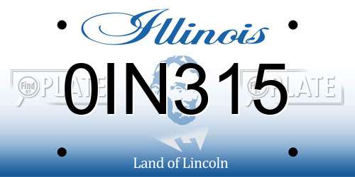 0IN315 Illinois License Plate