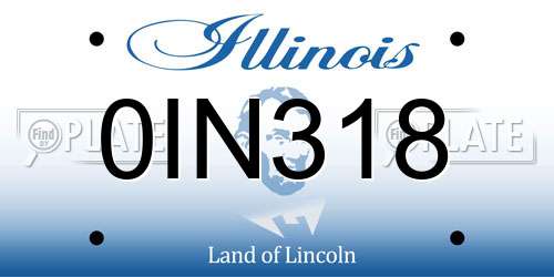 0IN318 Illinois License Plate