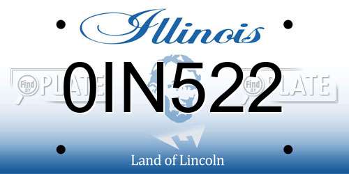 0IN522 Illinois License Plate