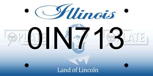 0IN713 Illinois License Plate