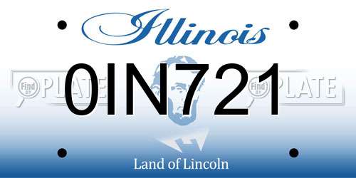 0IN721 Illinois License Plate