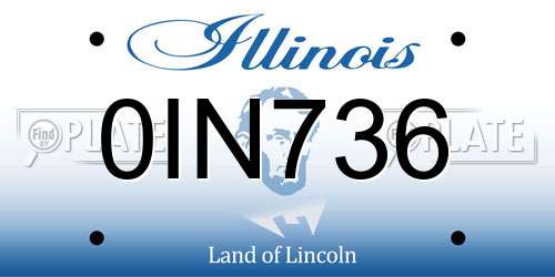 0IN736 Illinois License Plate