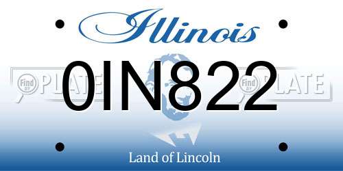 0IN822 Illinois License Plate